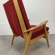Pair of 50s vintage boomerang armchairs velvet and wood