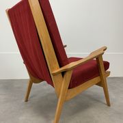 Pair of 50s vintage boomerang armchairs velvet and wood