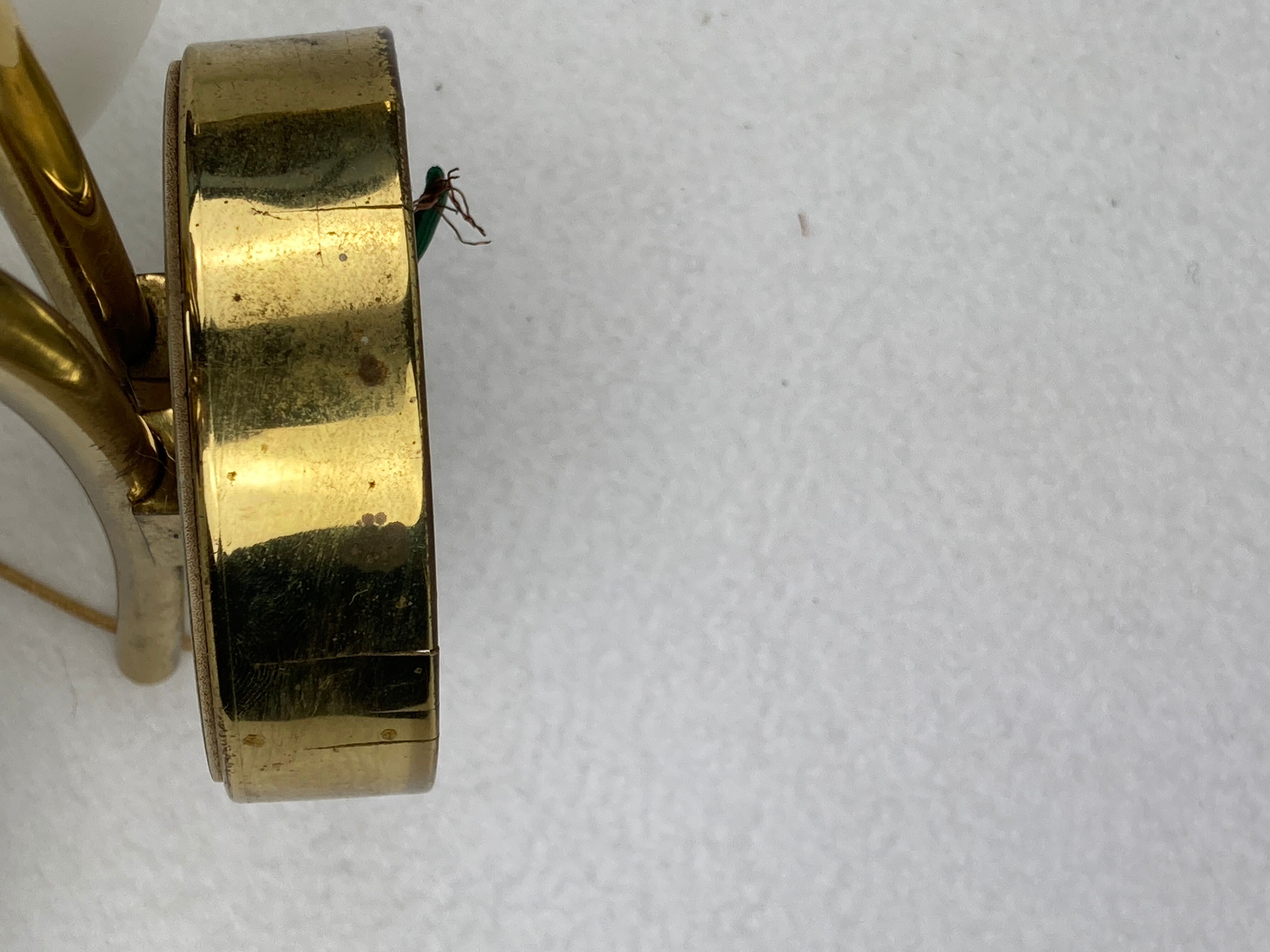 Pair brass and opaline wall sconces or bedside lamps, Austria 1950s