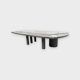 Table basse brutaliste en marble & fer de pia manu, années 1990