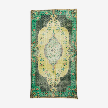 Anatolian handmade vintage rug 212 cm x 112 cm