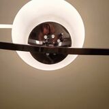 Chrome and opaline pendant lamp 1970