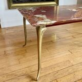 Marble and brass coffee table