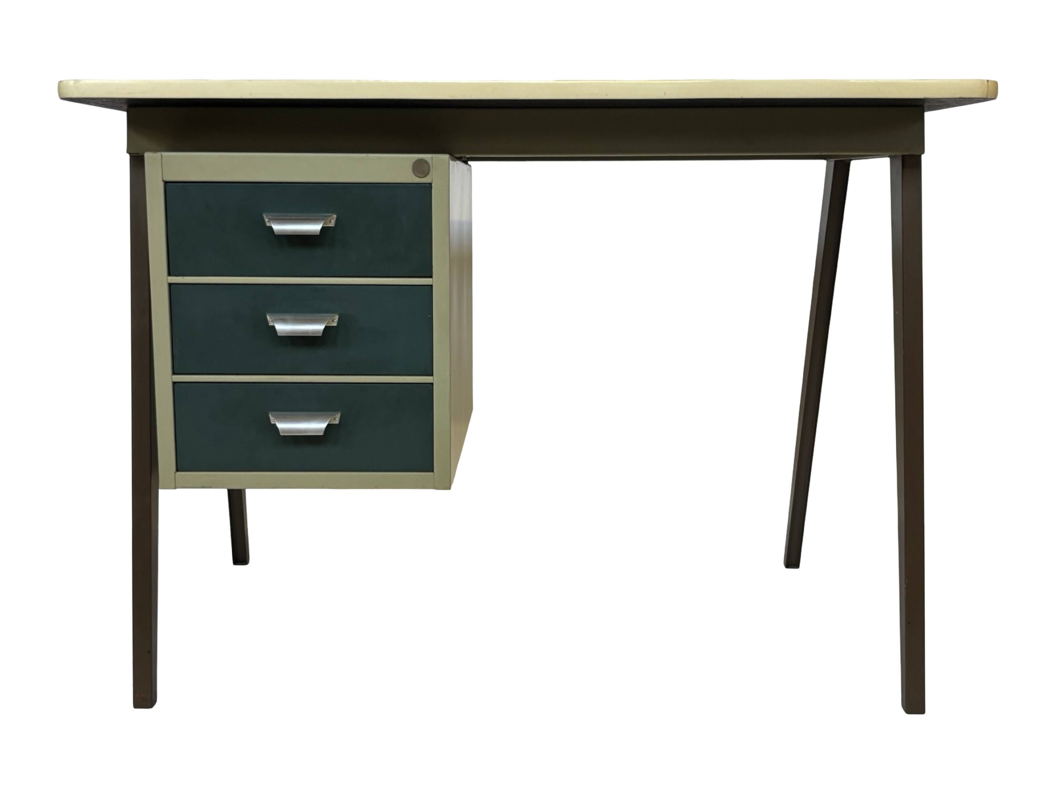 Vintage industrial Drentea Roomsteel desk 1960s metal design