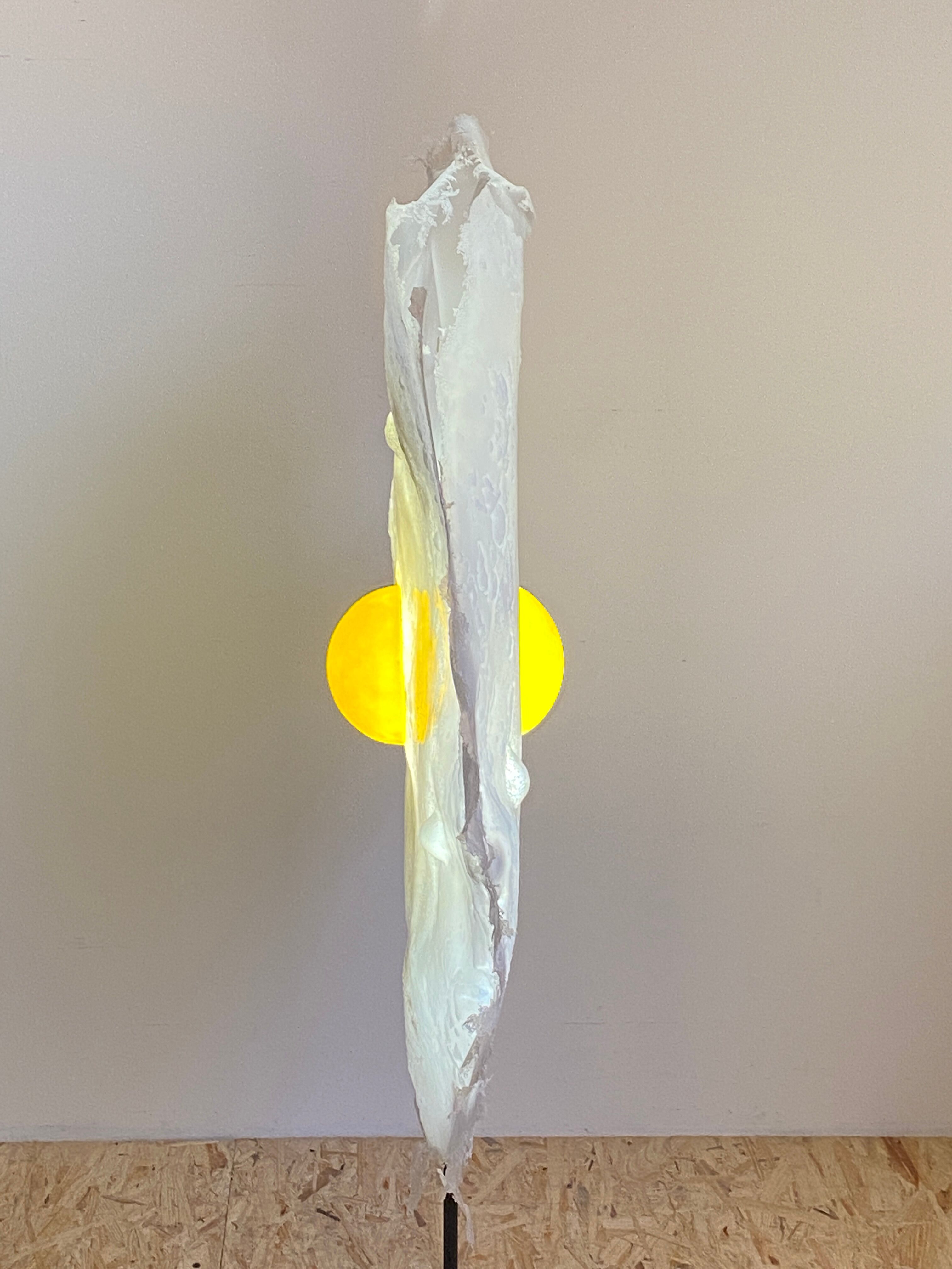 "Egg" lamp signed by artist Michel Froment