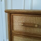Rattan and wicker chest of drawers