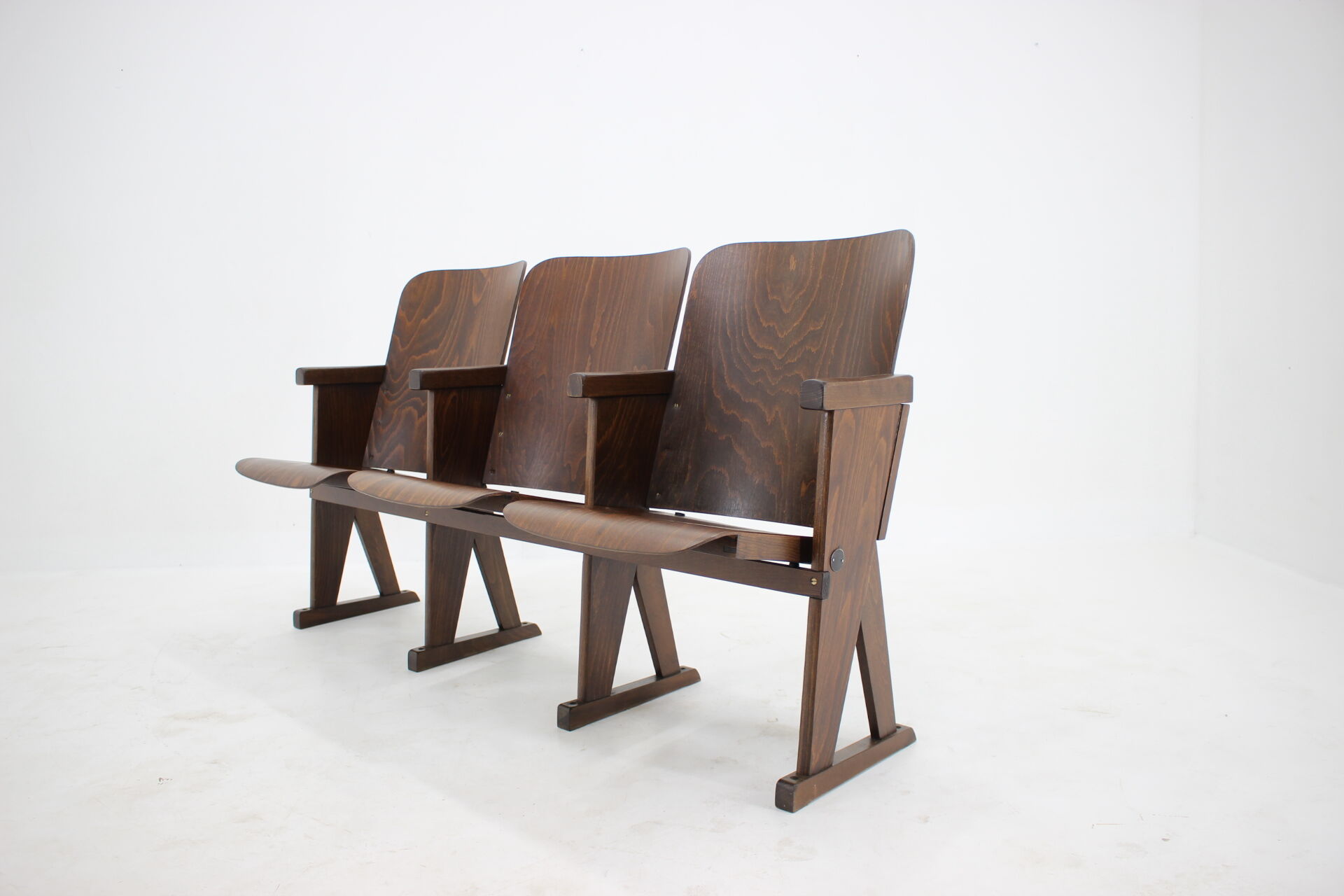 1960s cinema 3-seat bench,czechoslovakia