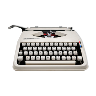 Machine à écrire Hermes Baby beige cursive révisée ruban neuf