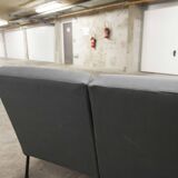 Airborne double bench seat restored foam and new fabrics + 2 matching cushions