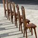 Sculptural high-back chairs in solid olive wood, France, 1960s, set of 6