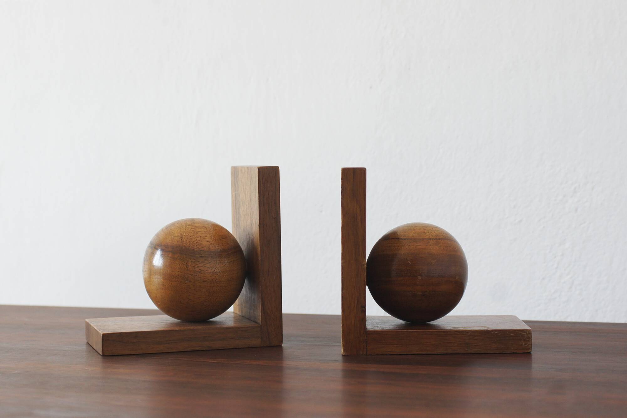 Mid-Century Wooden Bookends, 1950s, Set of 2