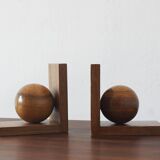 Serre-livres en bois du milieu du siècle, années 1950, lot de 2