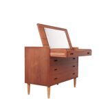 Danish design teak chest of drawers with dressing table, 1960s