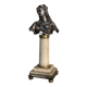 Buste de la Vierge en argent, colonne en marbre