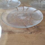 Set of 5 'Flowers' transparent plates by Arcoroc