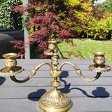 Chandelier 3 arms bronze old gold patinated
