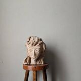 Handmade clay terracotta sculpture head decoration workshop