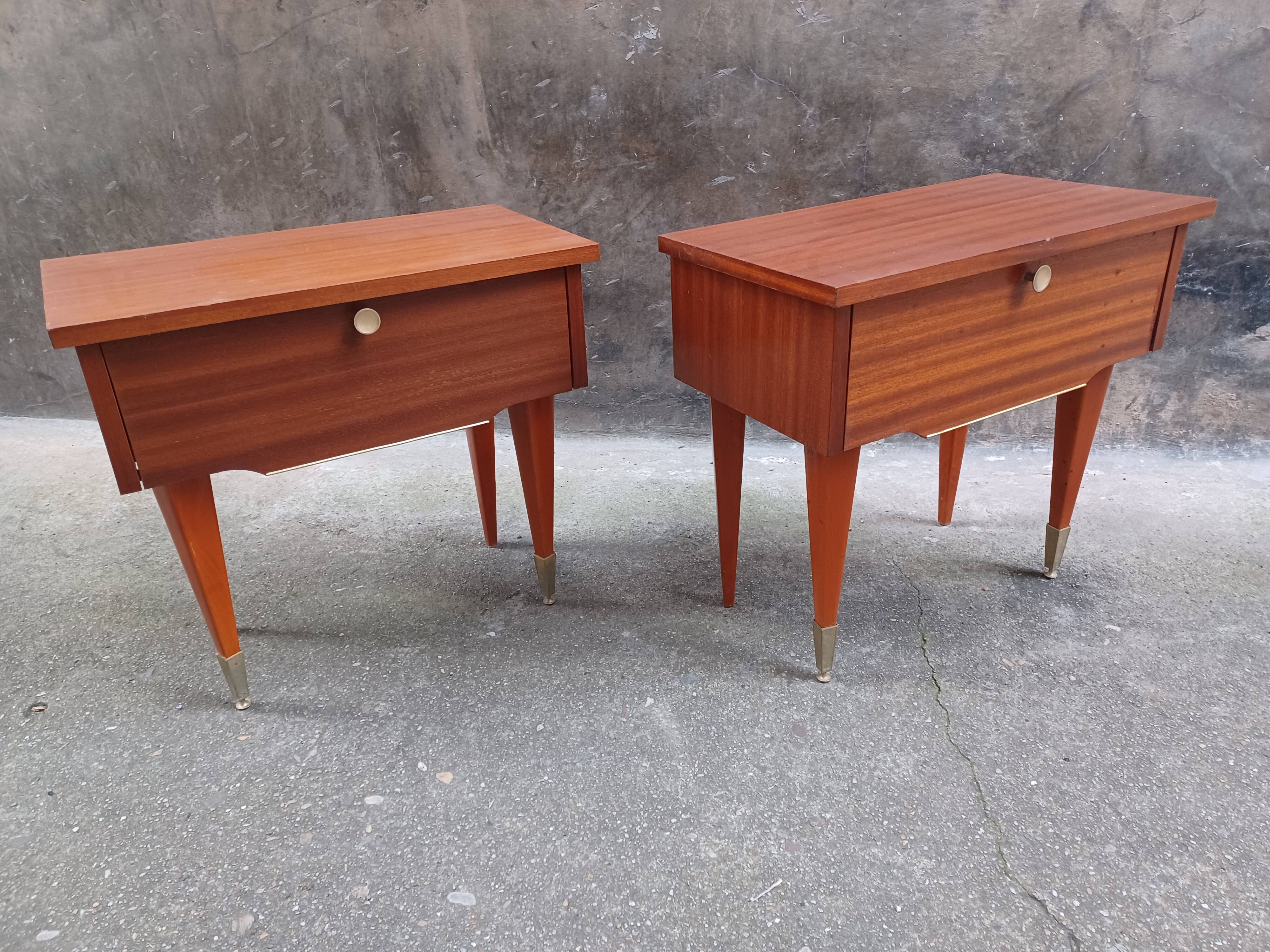 Pair of bedside tables, 60'S