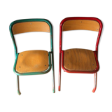 Paire de chaises d'écolier