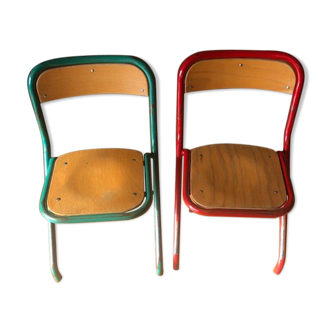 Pair of schoolboy chairs