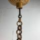 Midcentury pencil reed rattan bamboo pendant hanging lamp, Italy, 1970s
