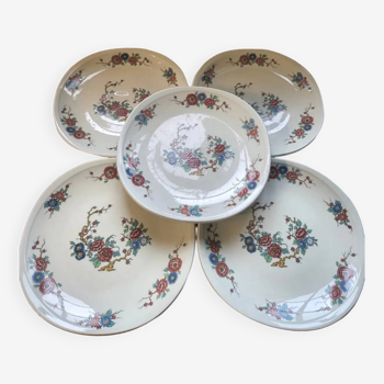 5 Assiettes Pillivuyt Decor Orient