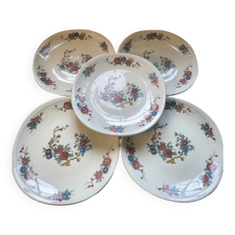 5 Assiettes Pillivuyt Decor Orient