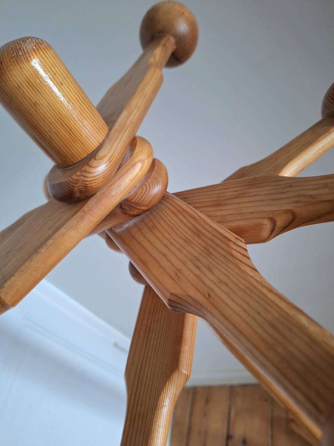 Vintage Scandinavian coat rack, antique coat hook furniture