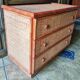 Commode vintage en rotin et bambou