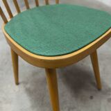 Baumann desk and chair, 1960s, Formica, wood and black, green seat