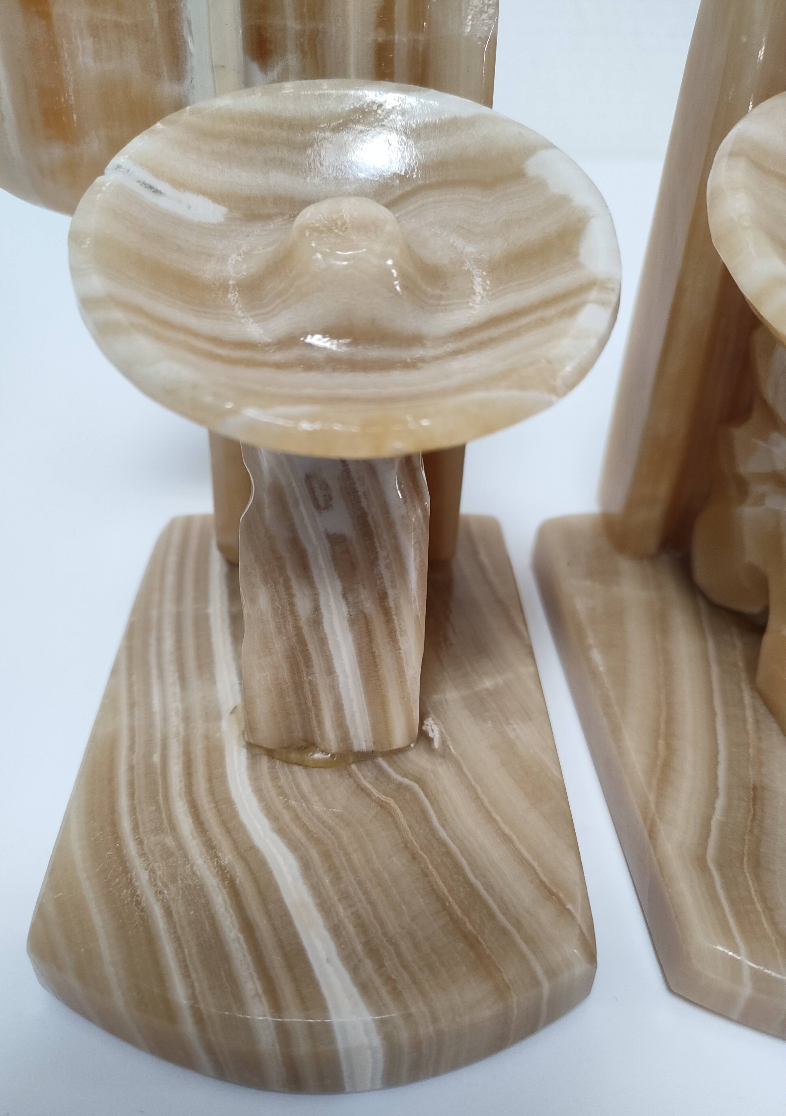 Pair of vintage Mexican cactus onyx bookends