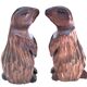Deux marmottes bois sculpté art populaire français