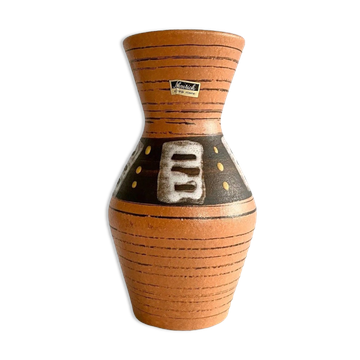 Vase vintage ouest-allemand avec glaçure de lave grasse