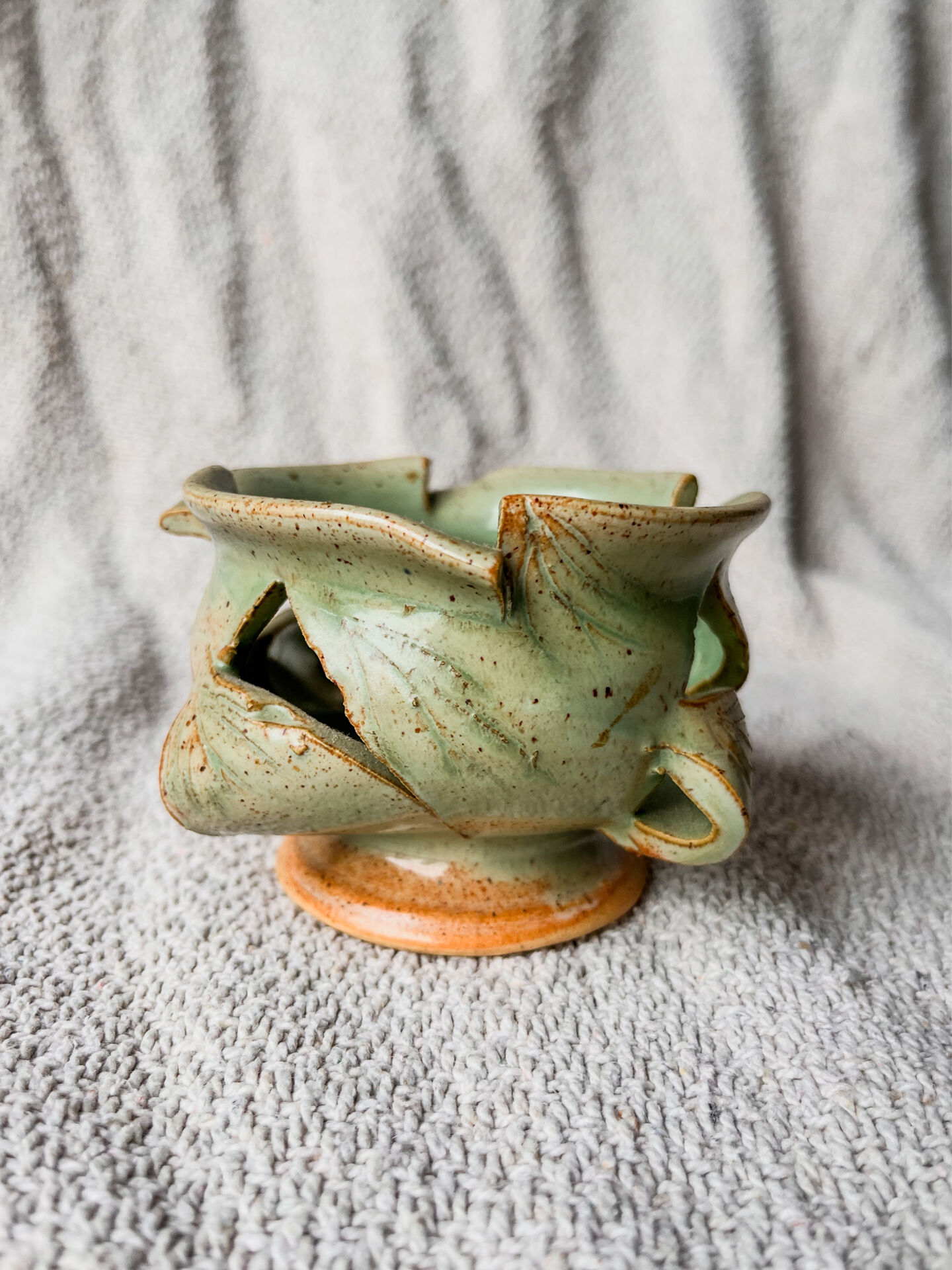 Handcrafted Glazed Stoneware Candle Holder