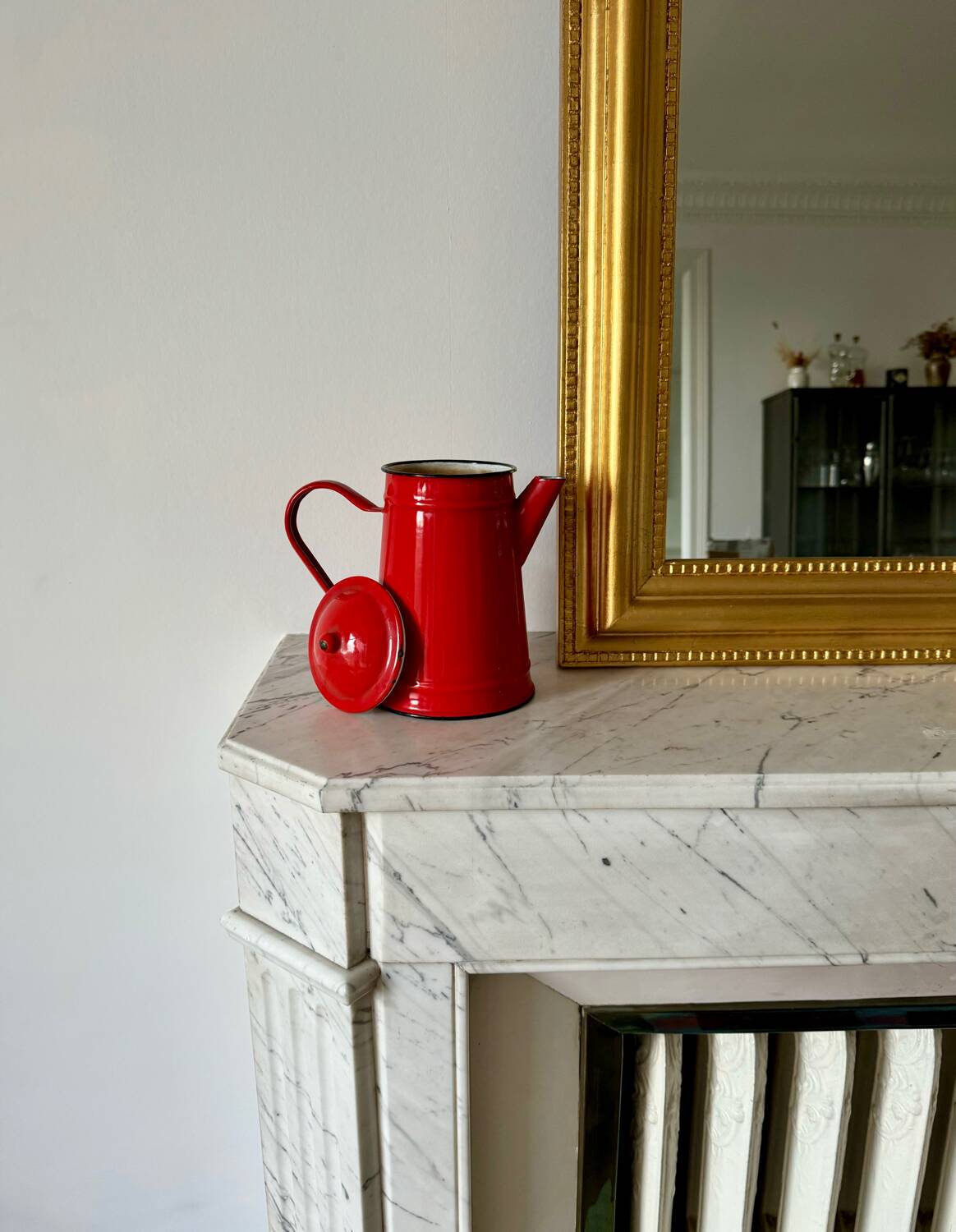 Vintage red enamel coffee pot