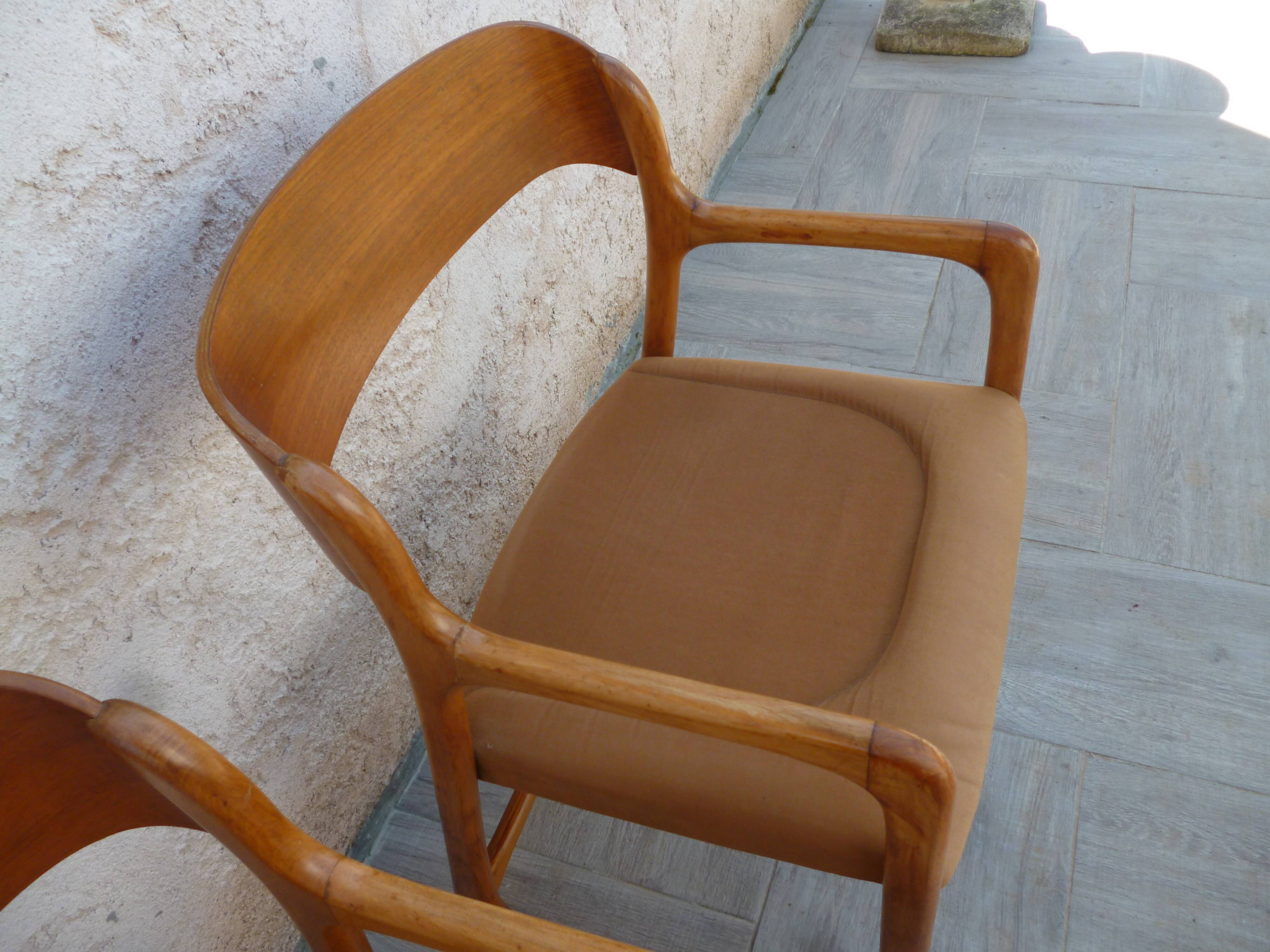 Pair of Baumann armchairs model sled