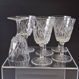 6 large wine glasses in semi-crystal from VMC in good condition.