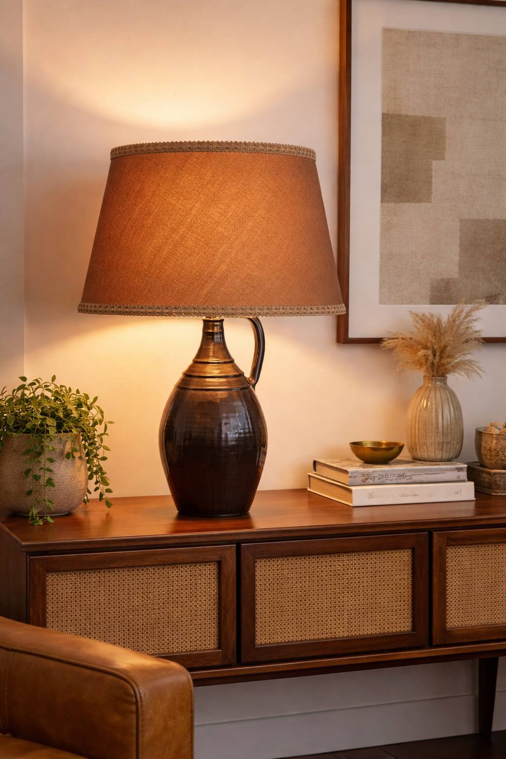 Large vintage lamp - Ceramic (74cm) - Accolay/Vallauris style