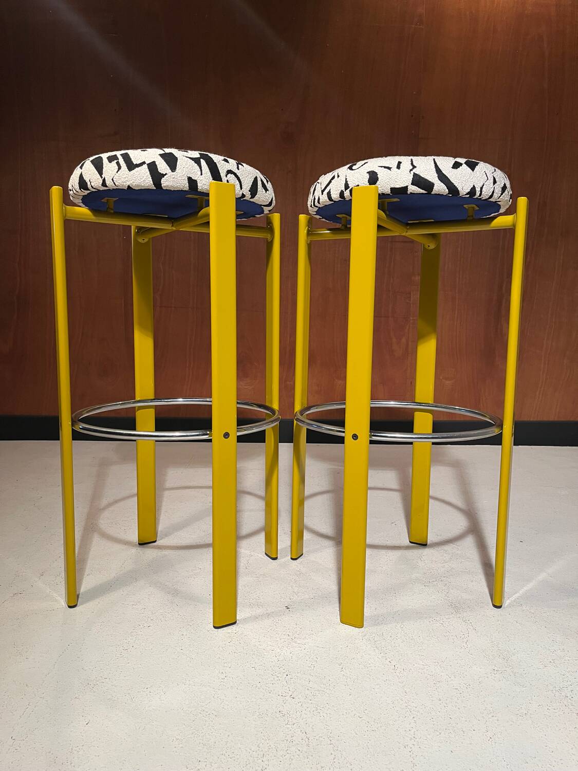 Paire de tabourets de bar vintage vers 1980