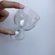 Set of 4 round crystal wine glasses engraved 50s