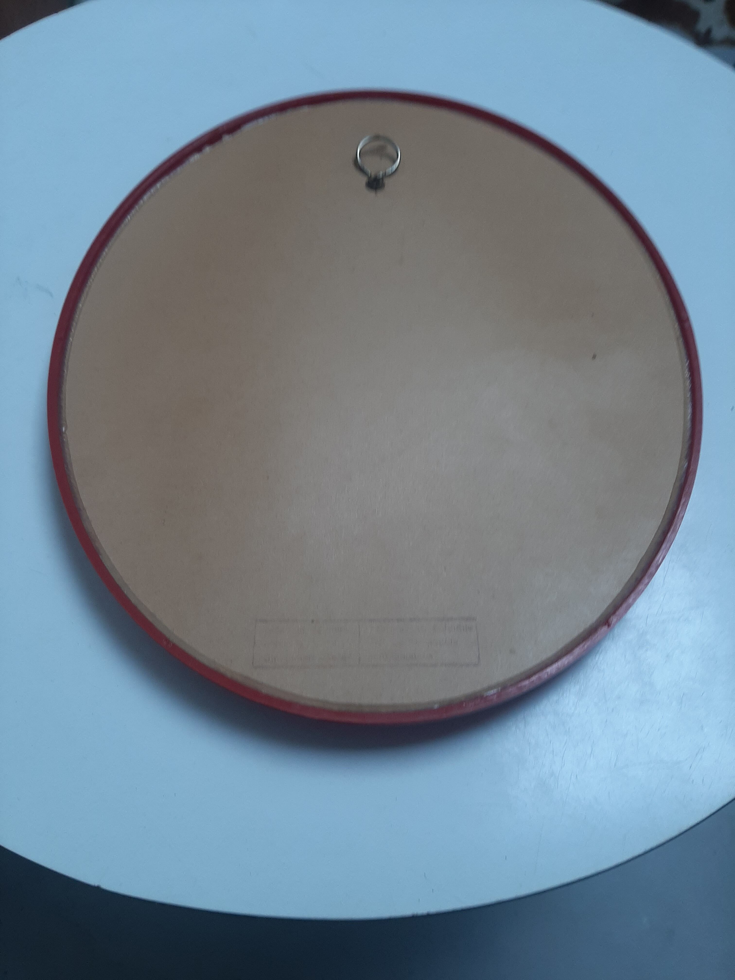 Vintage oval red mirror 60s 70s