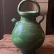 Green glazed earthenware jar