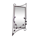 Designer mirror with gray metal surround 89x37cm