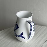 Hand decorated ceramic pitcher