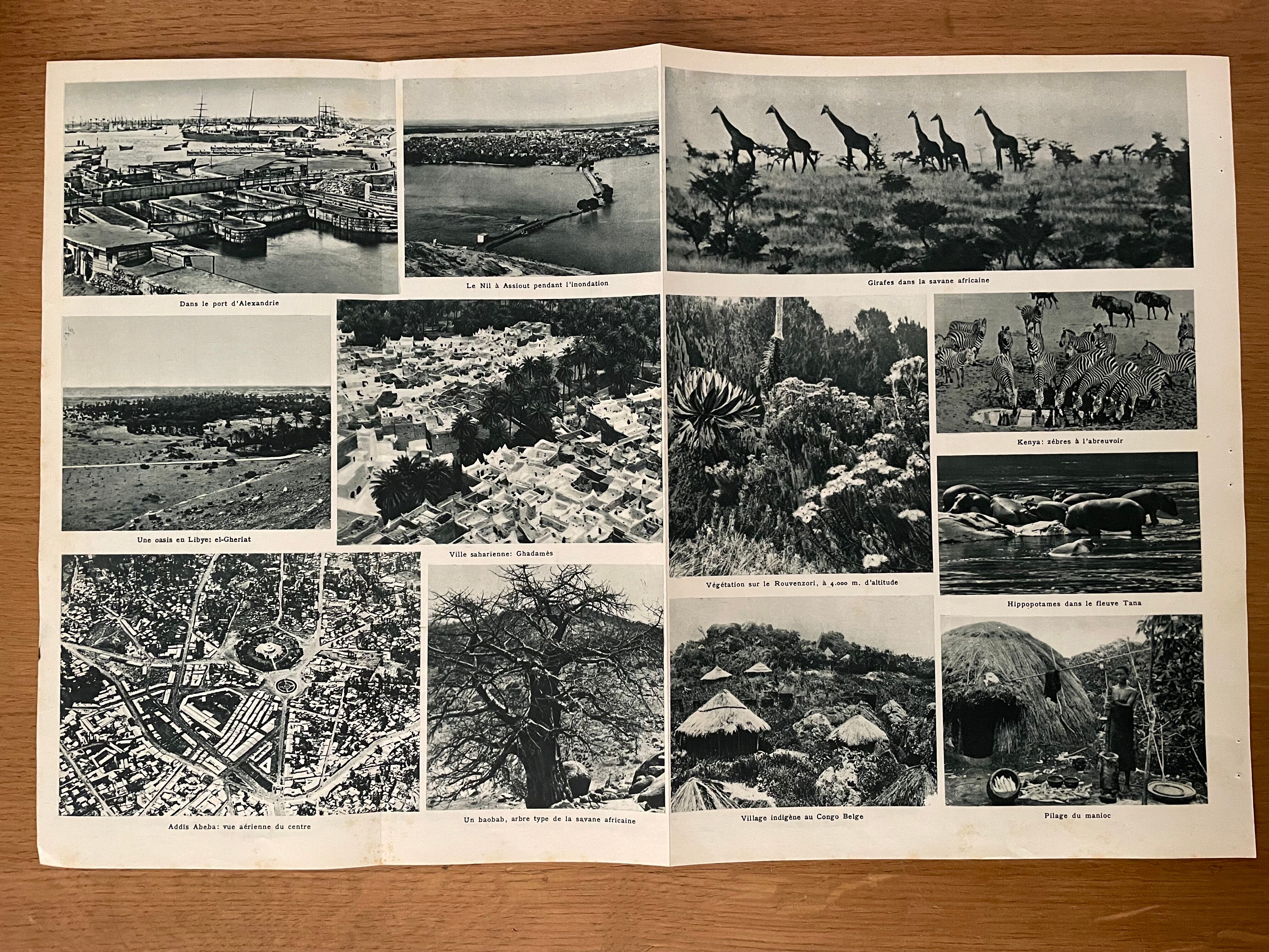 Old map of North and Central Africa from 1945