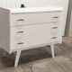 Commode scandinave 1960 3 tiroirs relookées laiton bakélite