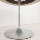 Round tulip table in smoked glass 1970