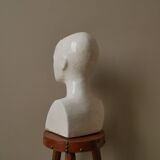 Vintage design vase 70s enamelled ceramic bust sculpture head face