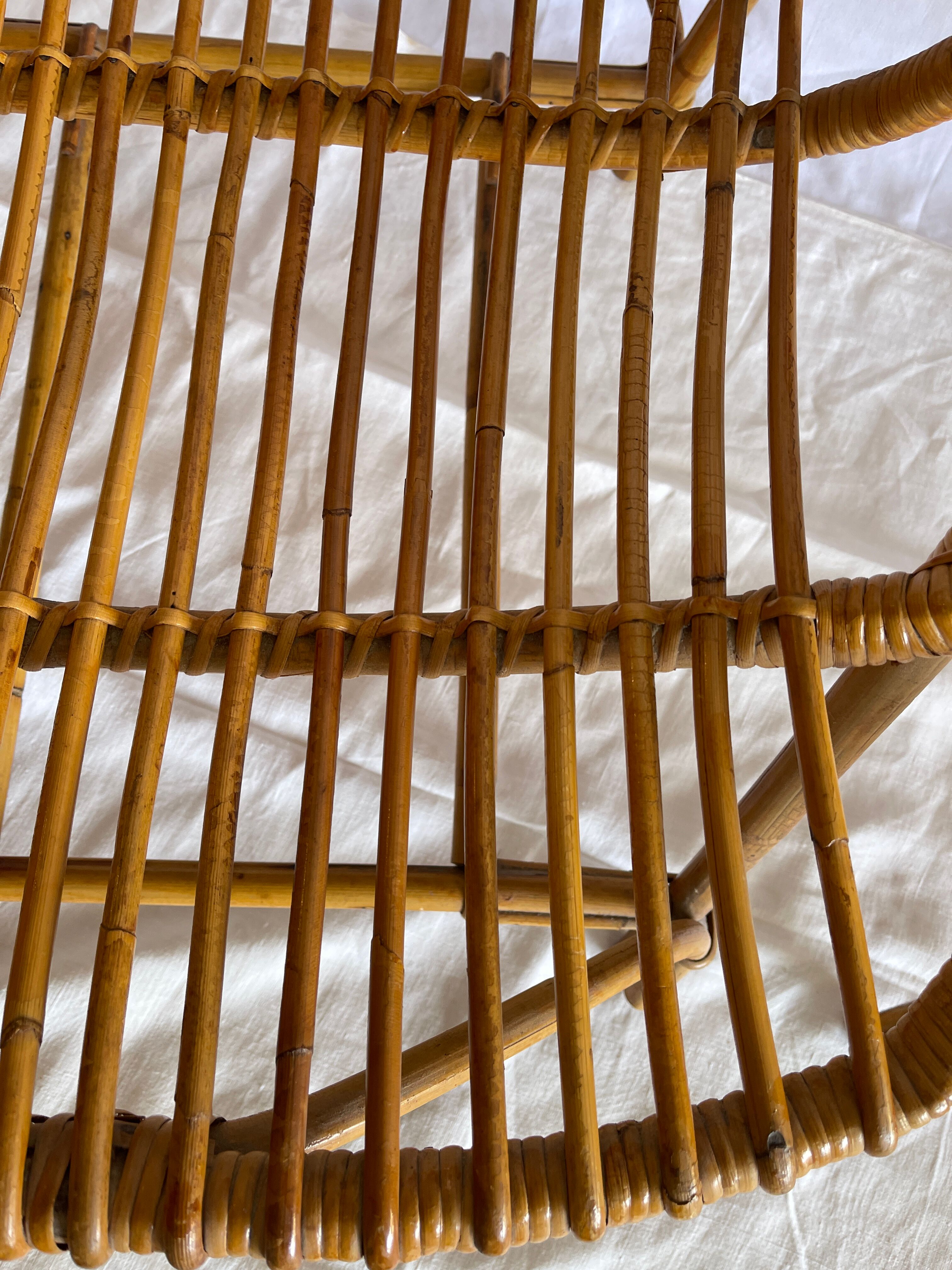 Pair of rattan basket chairs