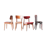 Set de 4 chaises dépareillées vintage
